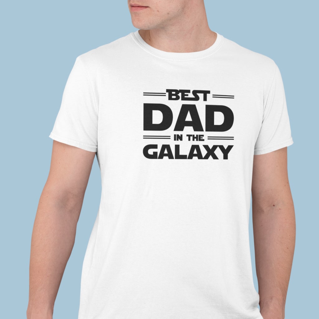 Best Dad in The Galaxy Men’s Jersey T-Shirt Made in USA