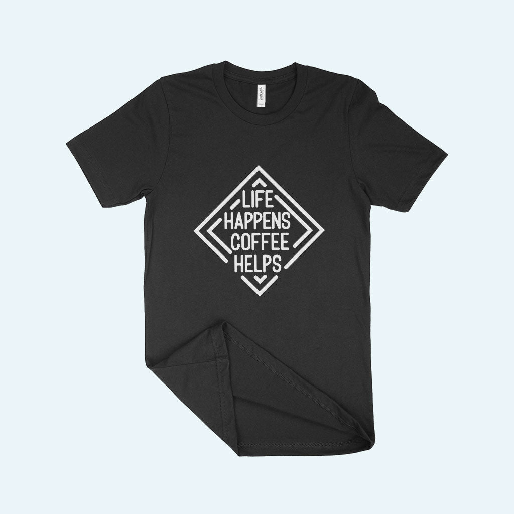 Life Happens Coffee Helps Unisex Jersey T-Shirt Made in USA