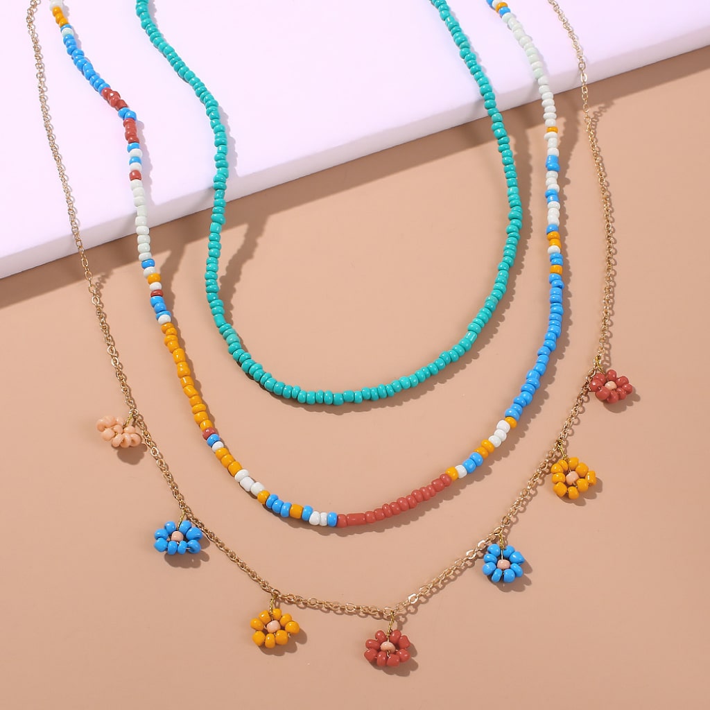 Multilayered Bead Necklace