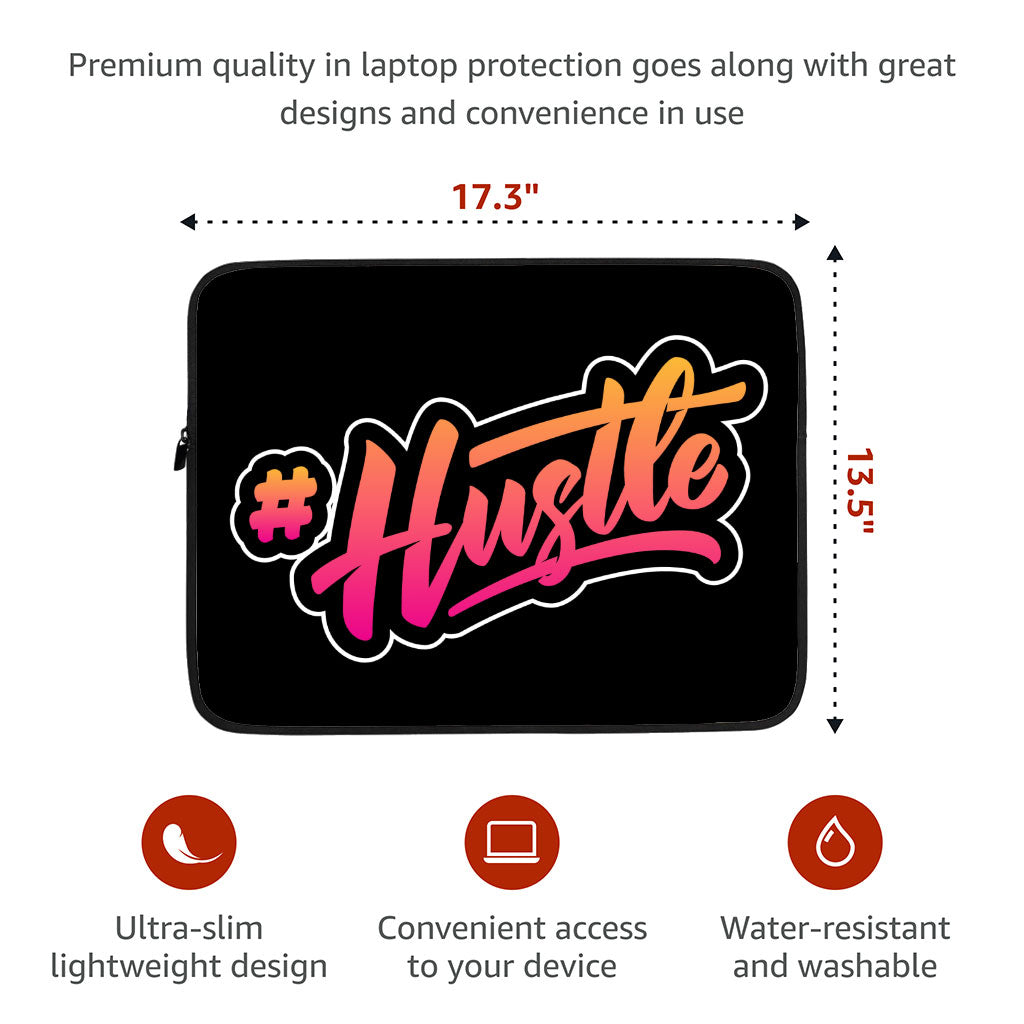 Hustle Dell 16" Sleeve - Hashtag Laptop Sleeve - Cool Printed Laptop Sleeve with Zipper