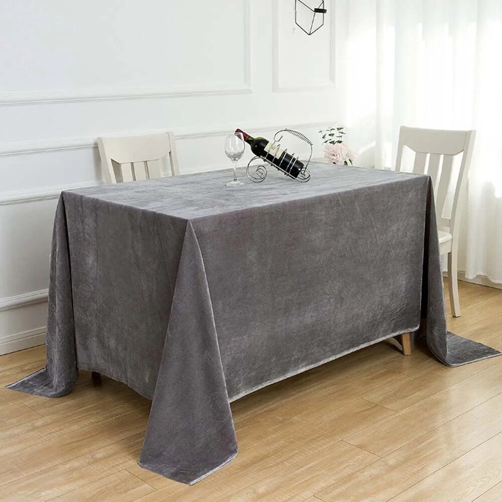 Elegant Velvet Rectangular Tablecloth - Perfect for Weddings, Dining, and Special Occasions