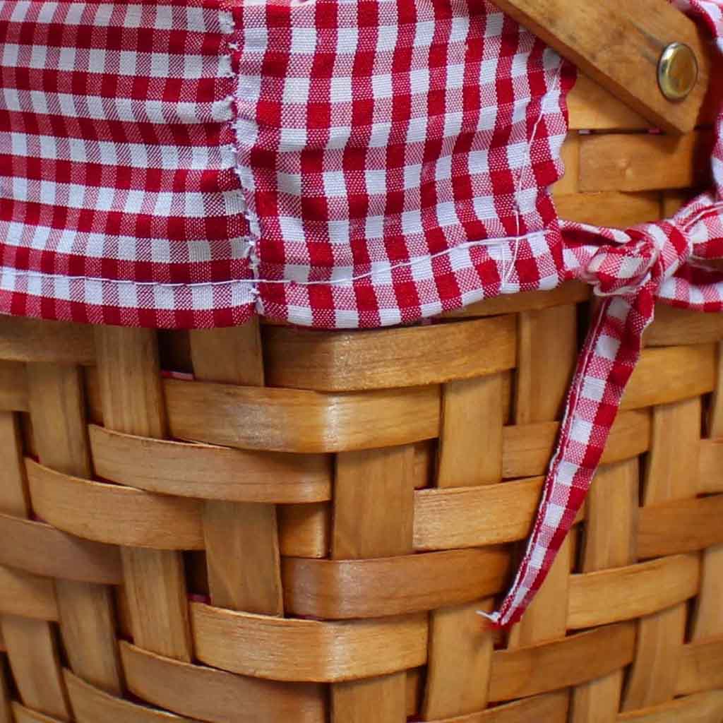 Small Rectangular Basket With Gingham Lining