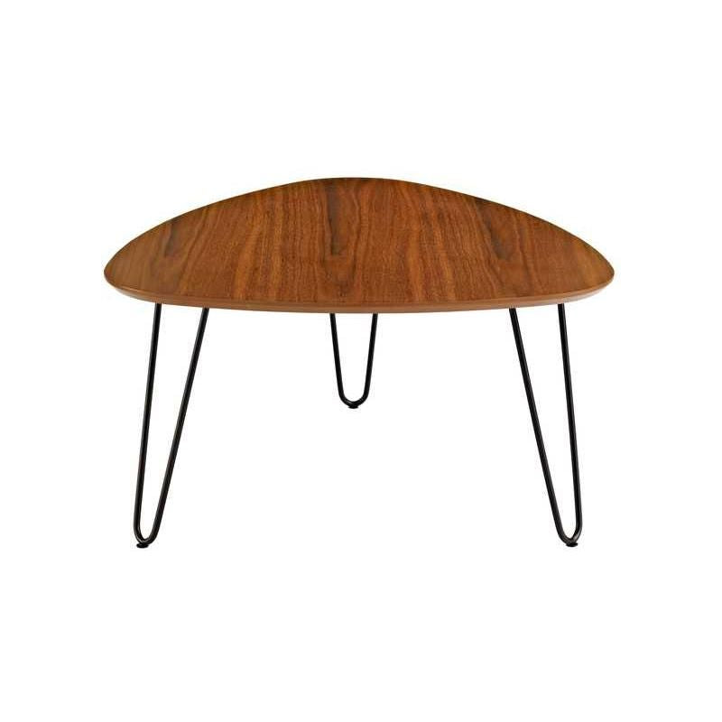 Bohemian Elegance Hairpin Leg Coffee Table, Walnut Finish