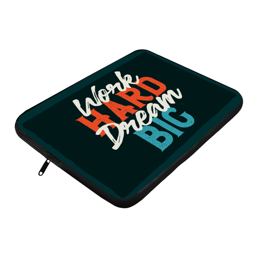 Work Hard Dream Big MacBook Air 14" Sleeve - Motivational Laptop Sleeve - Cool MacBook Sleeve