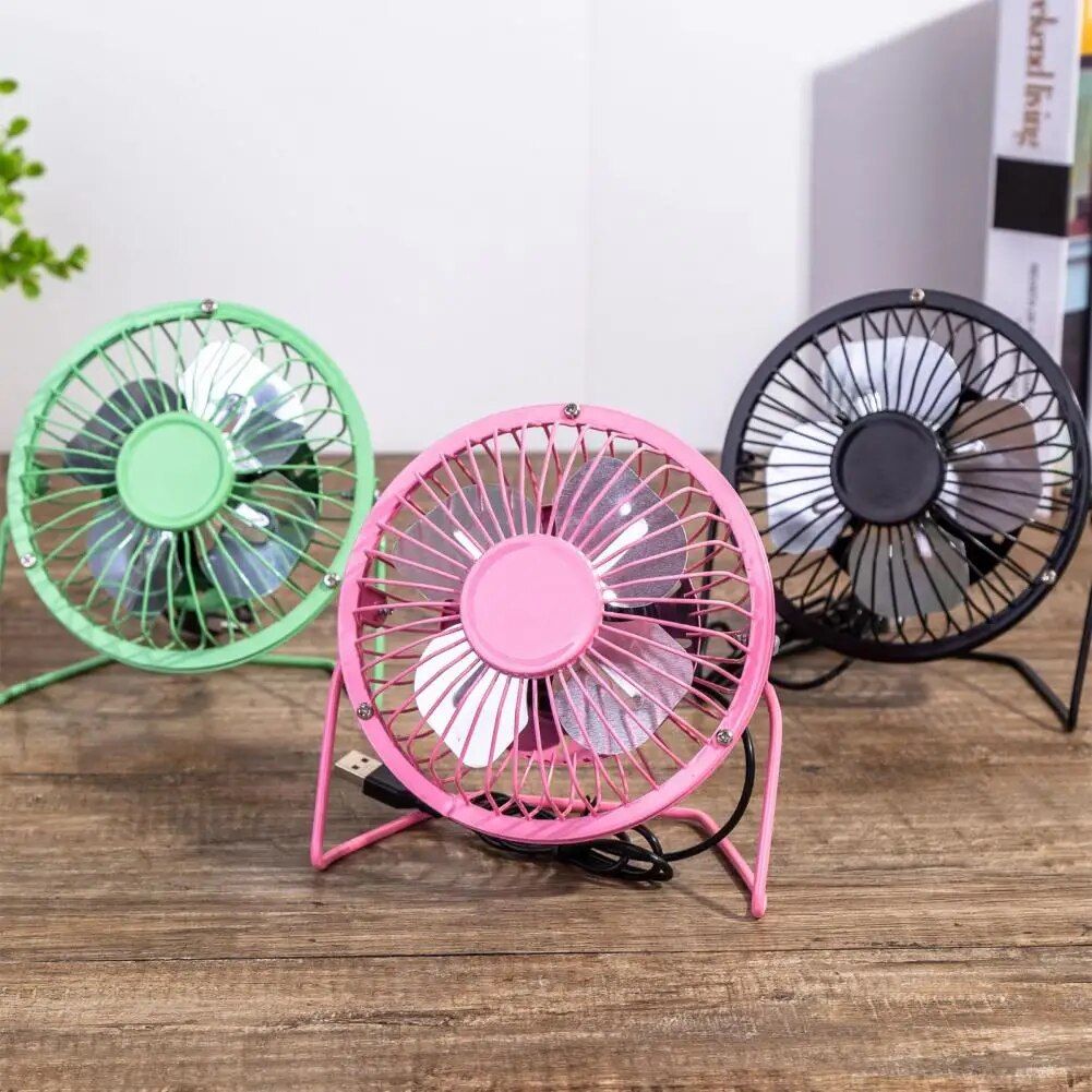 Compact USB-Powered Metal Desk Fan