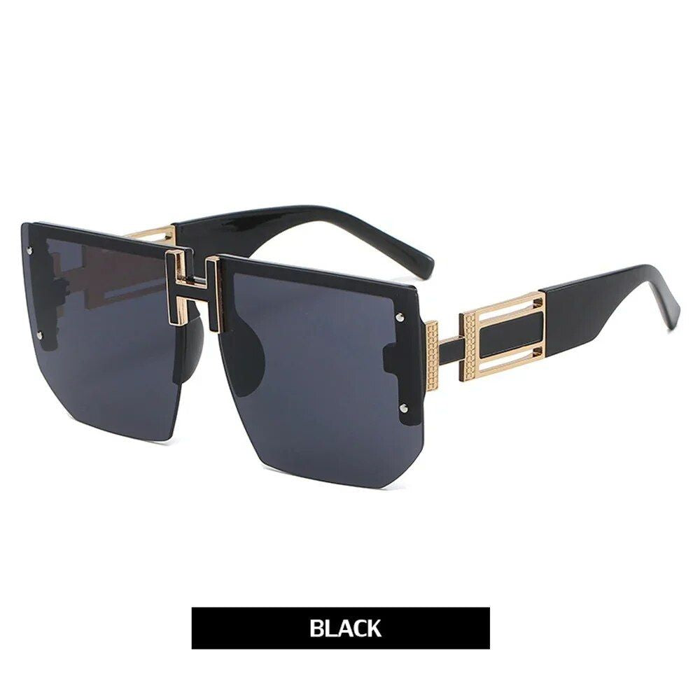 Trendsetting Rimless Square Sunglasses - Unisex, UV400 Protection, Fashion Eyewear