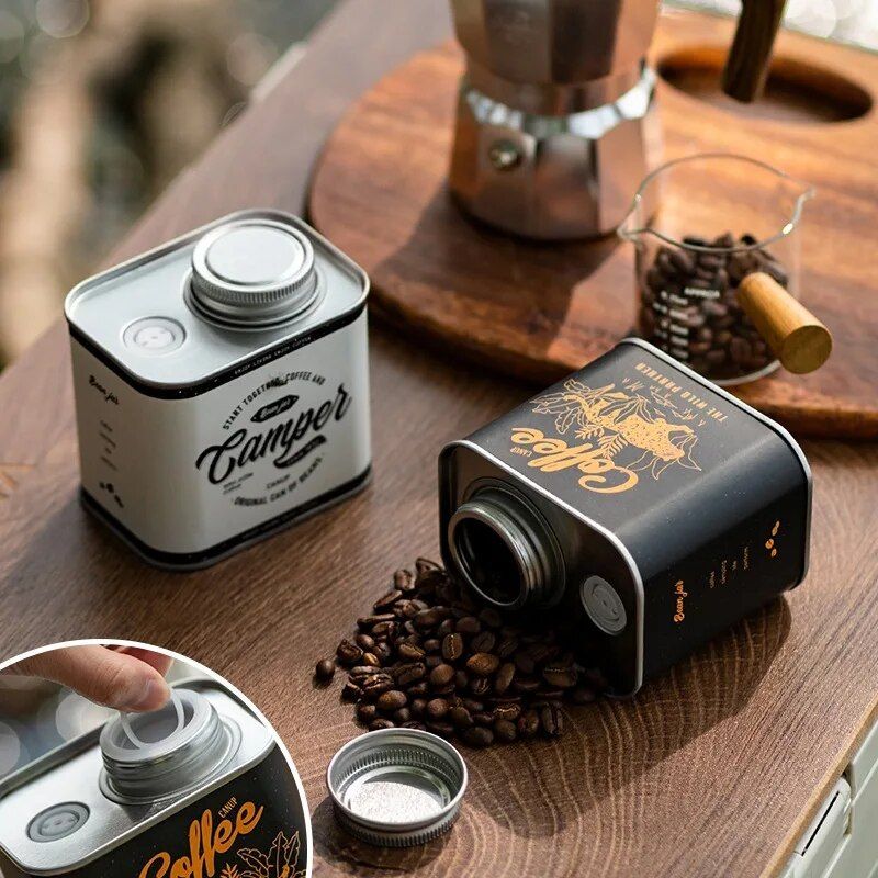 Portable Airtight Coffee Bean Storage Tin