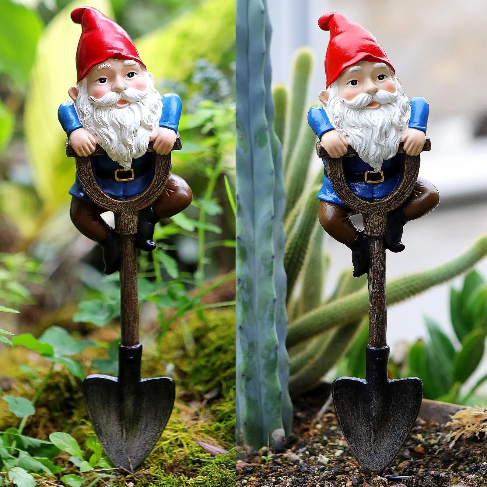 Charming Resin Animal Statues on Shovels