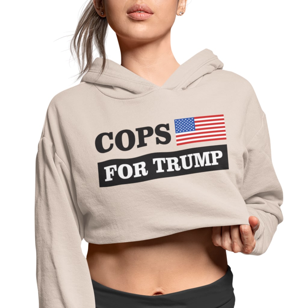 Women's Cropped Cops for Trump Hoodie - Trump Graphic Hoodie