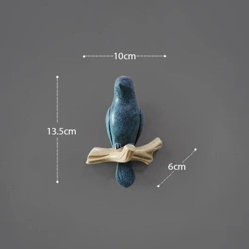 Charming Resin Bird Wall Hanger - Decorative Key, Towel, and Clothes Hook