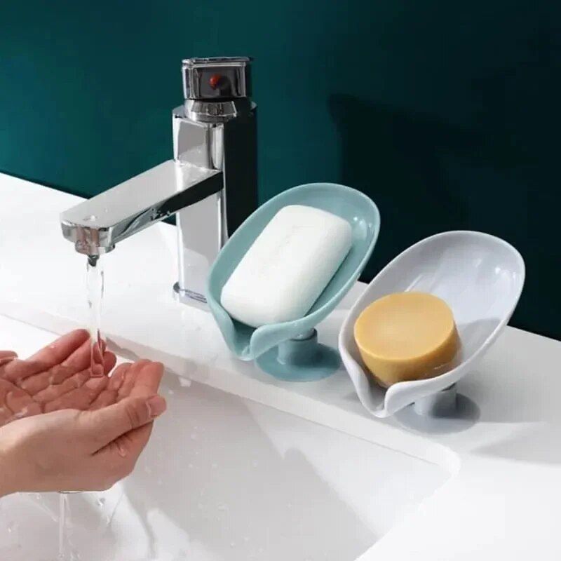 Leaf-Shaped Soap Holder with Suction Cup