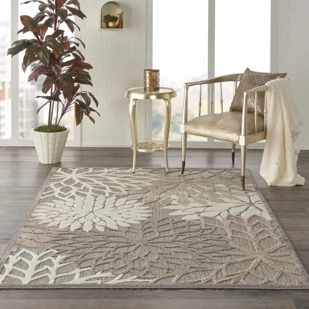 Aloha Indoor/Outdoor Natural 5'3" X 7'5" Area Rug