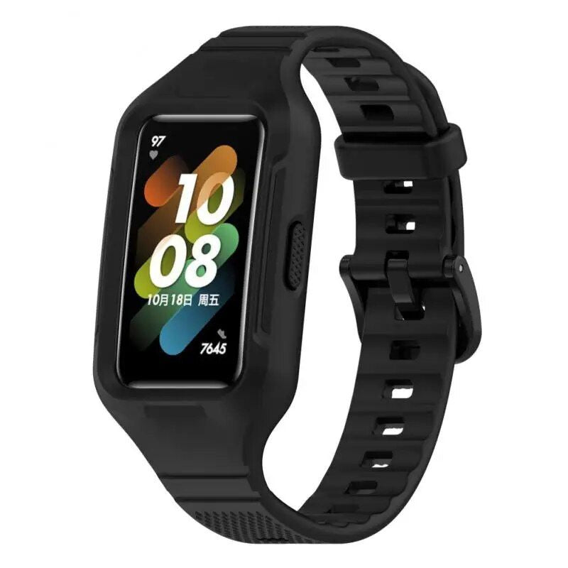 Waterproof Silicone Watch Strap for Smart Fitness Bands – Vibrant & Durable