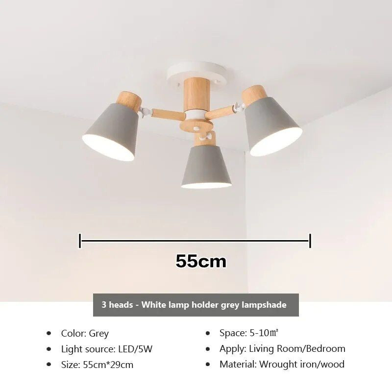 Modern Nordic Solid Wood LED Ceiling Chandelier for Diverse Settings