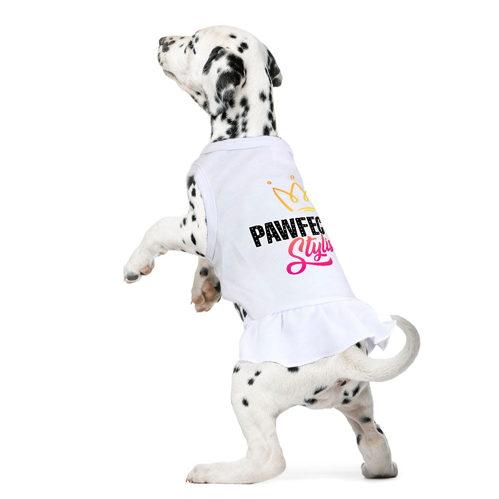 Pawfectly Stylish Dog Sundress - Crown Dog Dress Shirt - Printed Dog Clothing