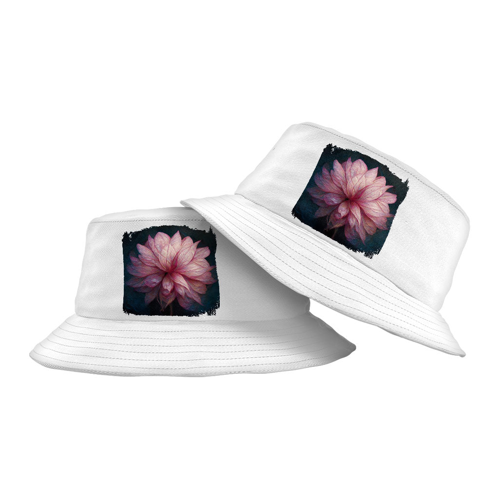 Dahlia Flower Painting Bucket Hat - Nature Hat - Unique Bucket Hat