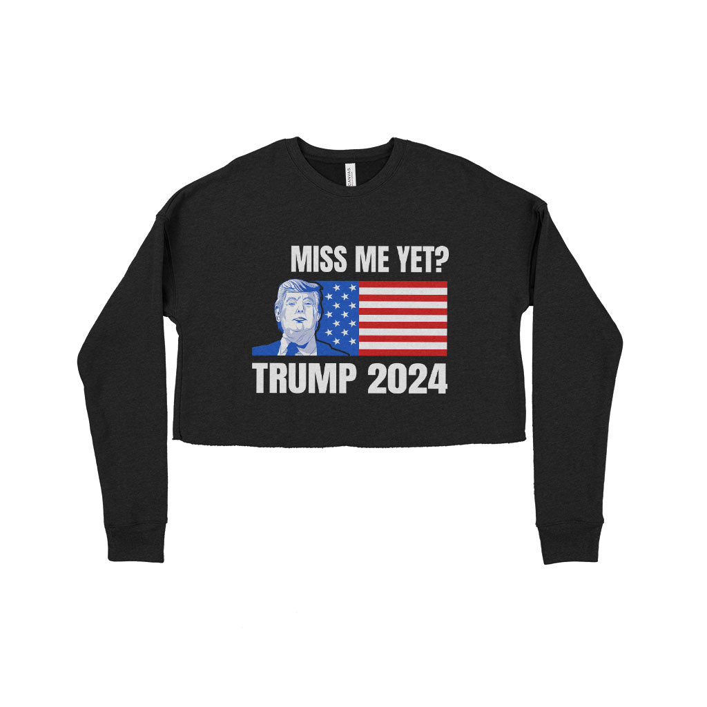 Women's Cropped Fleece Donald J Trump Sweatshirt