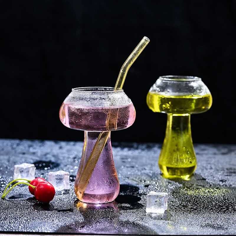 Enchanting Mushroom Cocktail Glass - 260ml Novelty Drinkware for Parties and Events