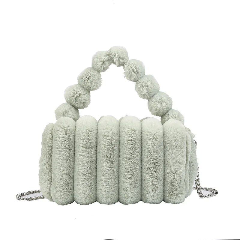 Trendy Quilted Plush Shoulder Bag for Women