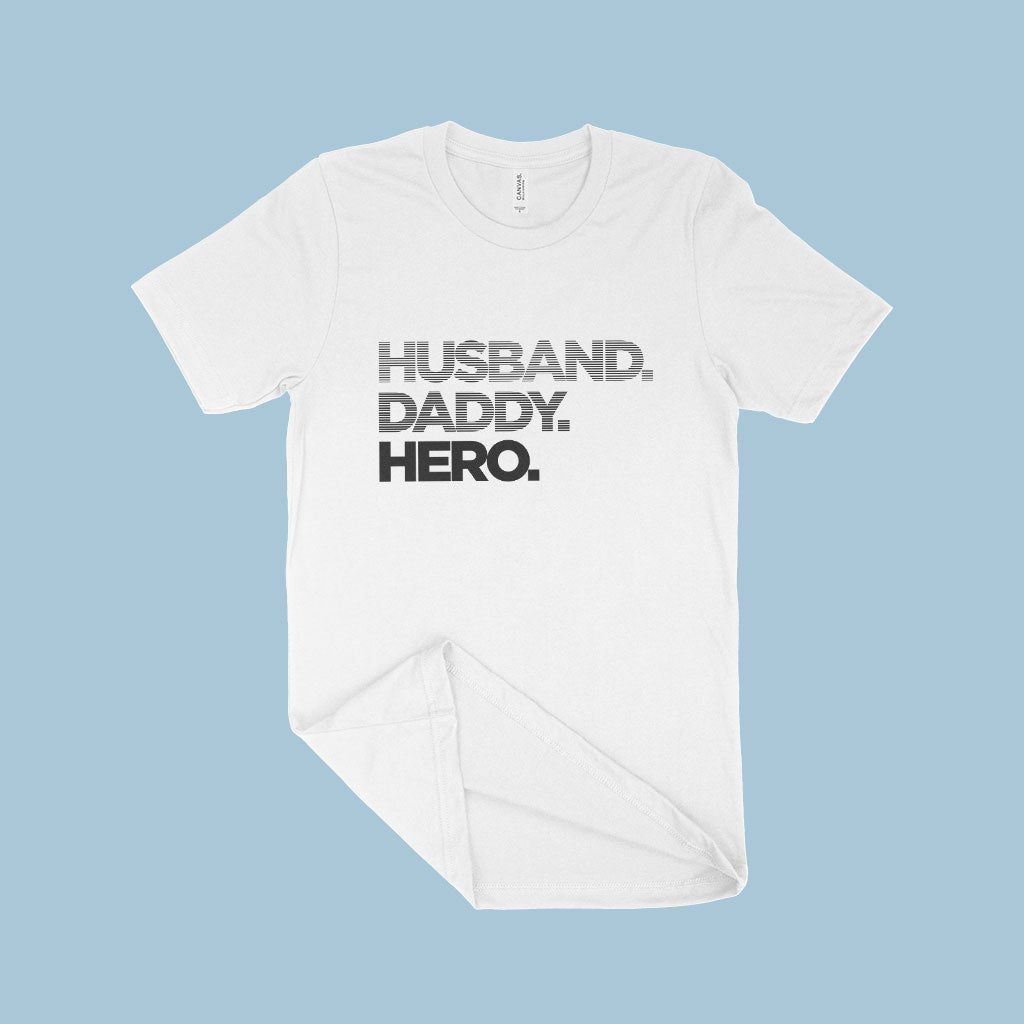 Husband Daddy Hero Men's Jersey T-Shirt Made in USA