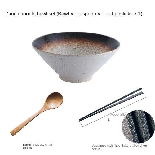 Japanese Porcelain Ramen & Noodle Bowl - Eco-Friendly, Large Ceramic Serving Dish