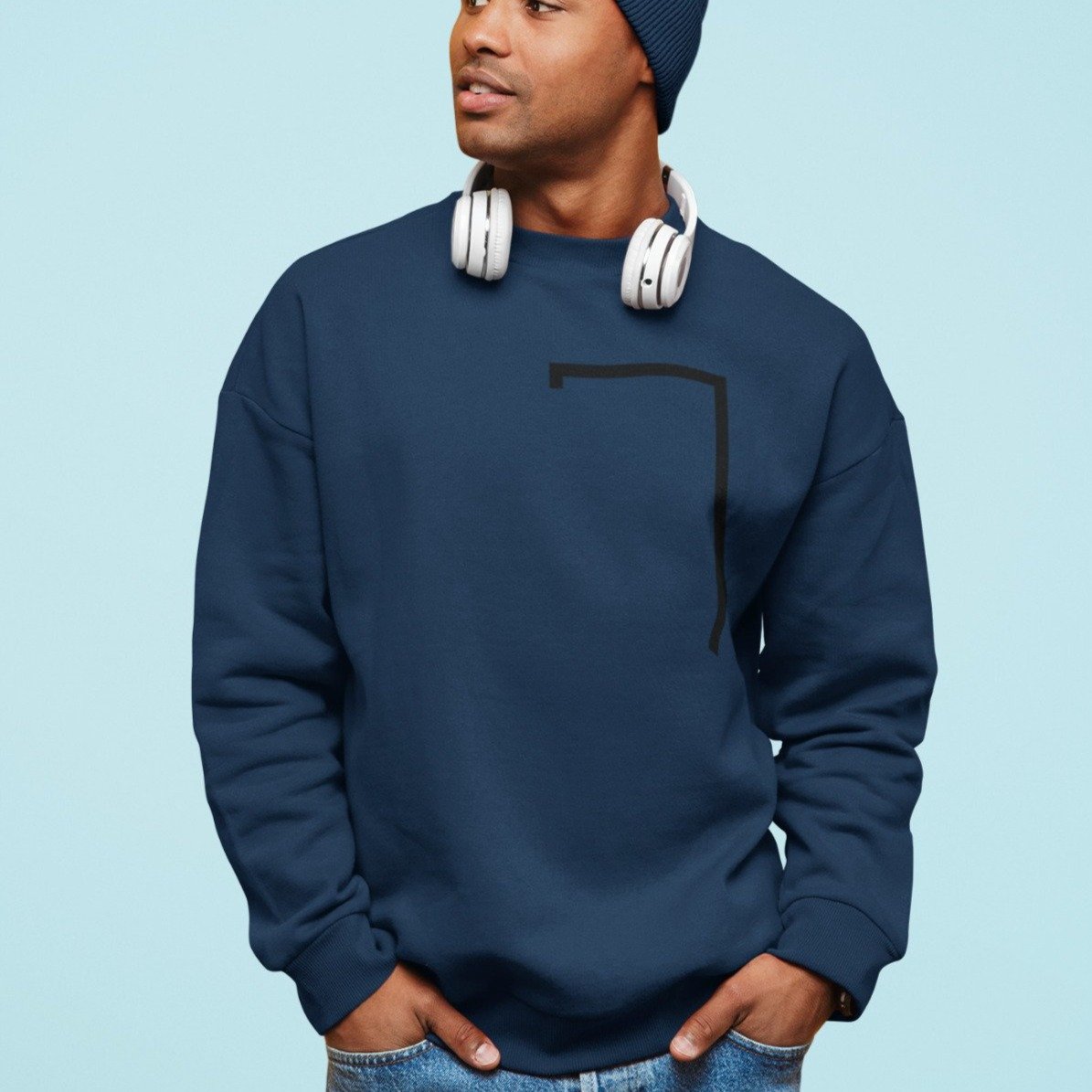 Mens Angled Logo Crewneck Sweatshirt - Zomdo Marketplace | Zomdo.com