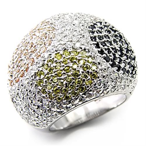 7X252 - High-Polished 925 Sterling Silver Ring with AAA Grade CZ in