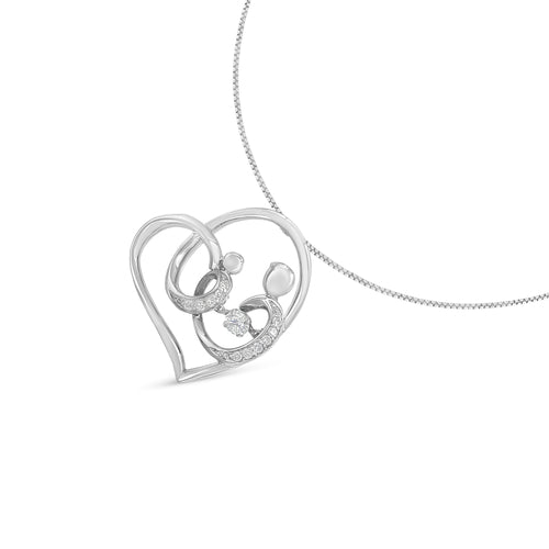 Sterling Silver 1/6 ct TDW Diamond Heart Pendant