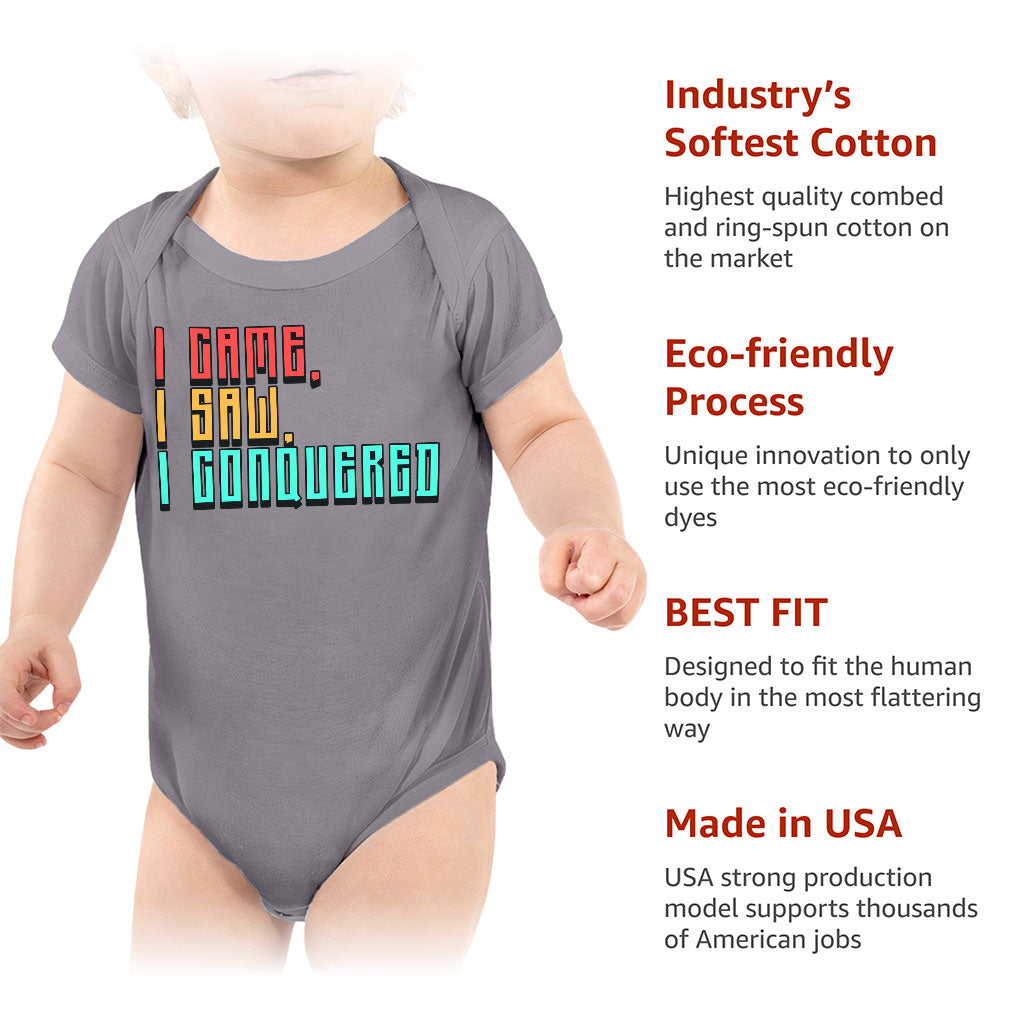 I Came I Saw I Conquered Baby Jersey Onesie - Cool Baby Bodysuit - Best Selling Baby One-Piece