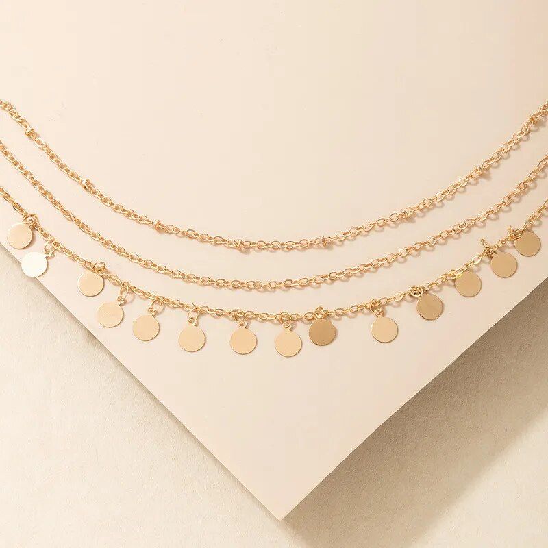 Bohemian Gold-Plated Multi-Layer Anklets