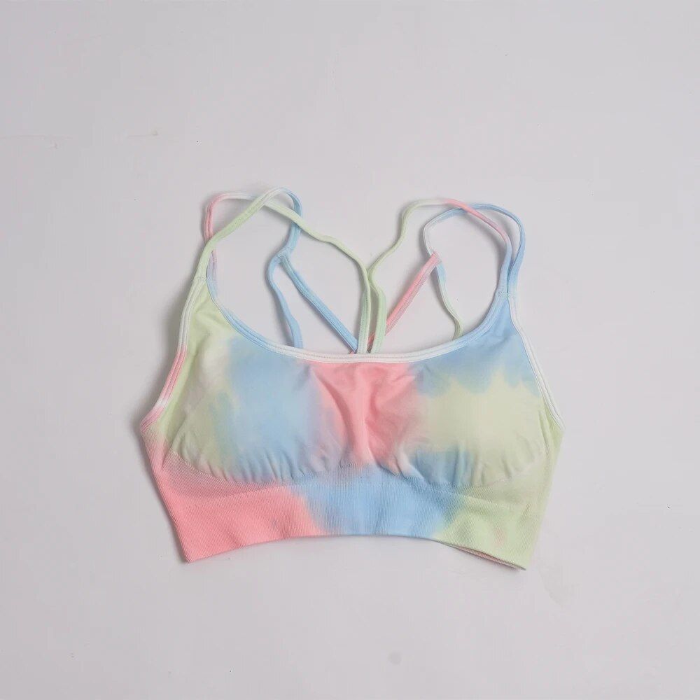 Tie-Dye Seamless Yoga & Gym Two-Piece Set for Women