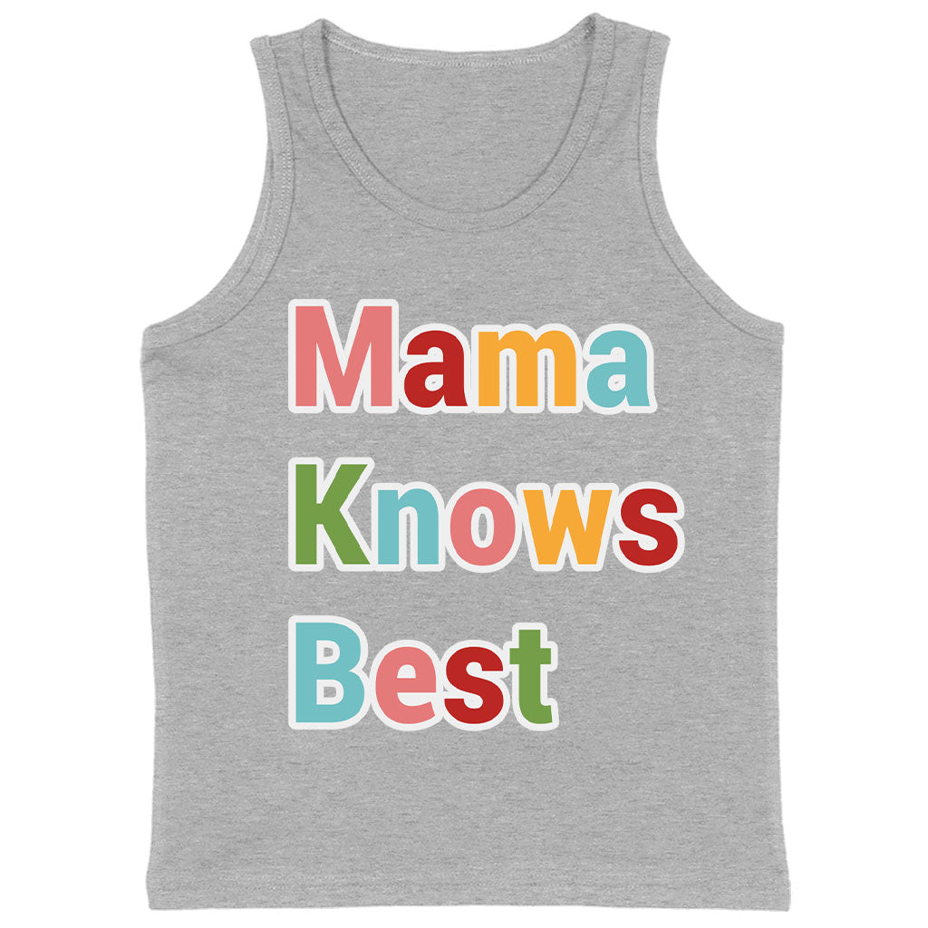 Mama Knows Best Kids' Jersey Tank - Colorful Sleeveless T-Shirt - Cute Kids' Tank Top