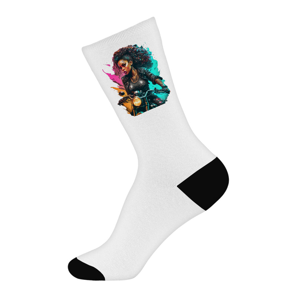 Girl Power Socks - Unique Novelty Socks - Themed Crew Socks