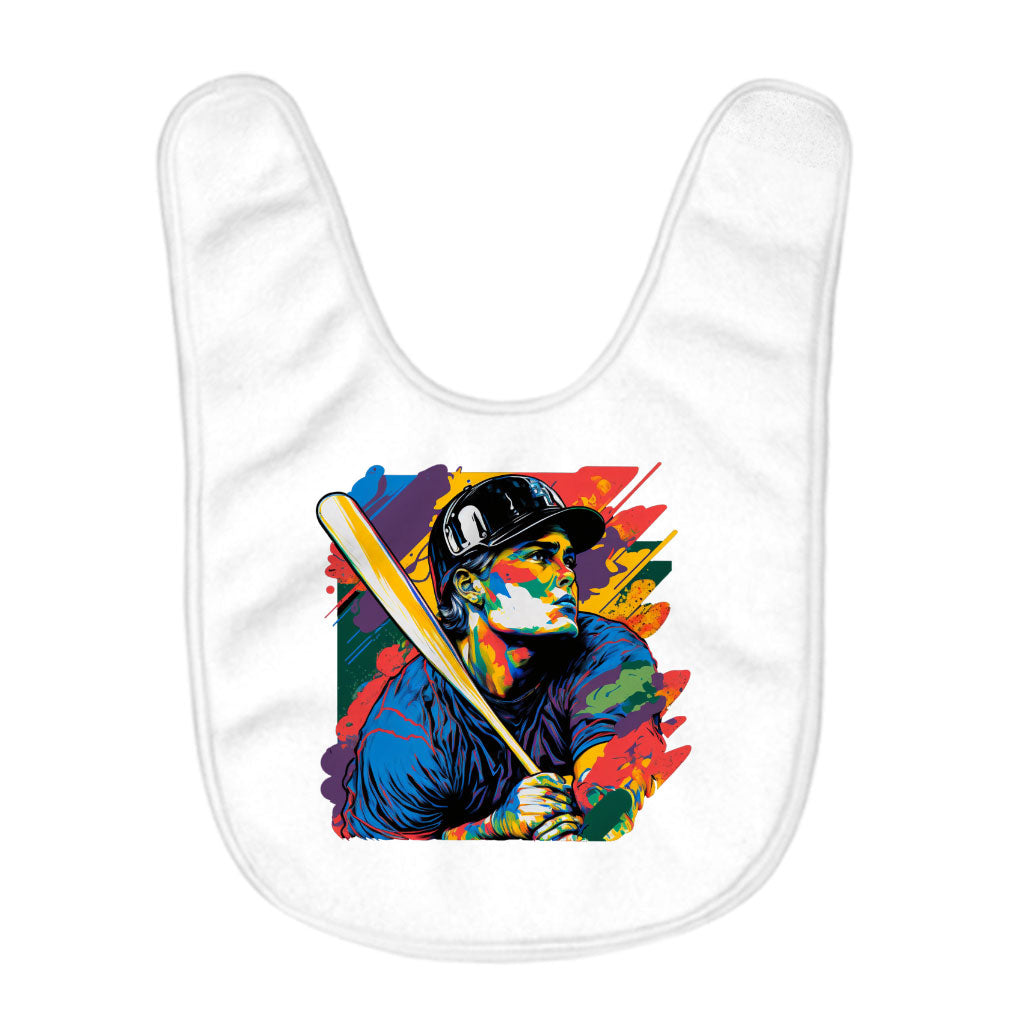 Baseball Art Baby Bibs - Colorful Baby Feeding Bibs - Trendy Bibs for Eating