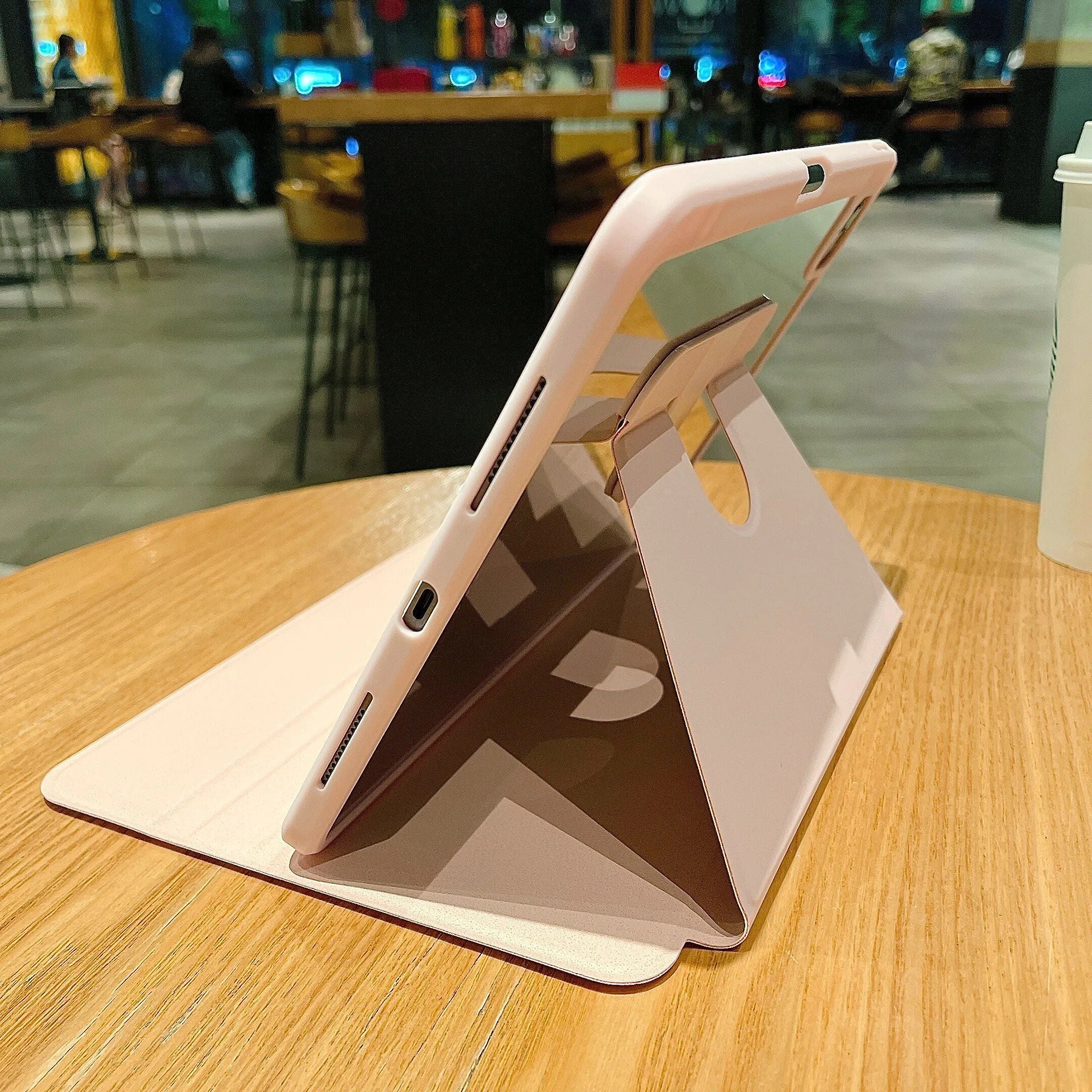 360° Rotating Leather iPad Case with Pencil Holder for Multiple iPad Generations