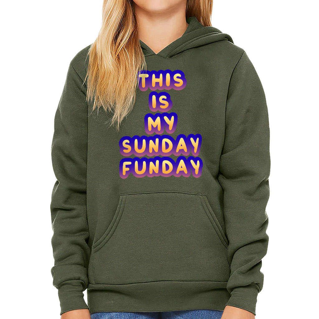 Sunday Funday Kids' Sponge Fleece Hoodie - Cute Design Kids' Hoodie - Graphic Hoodie for Kids