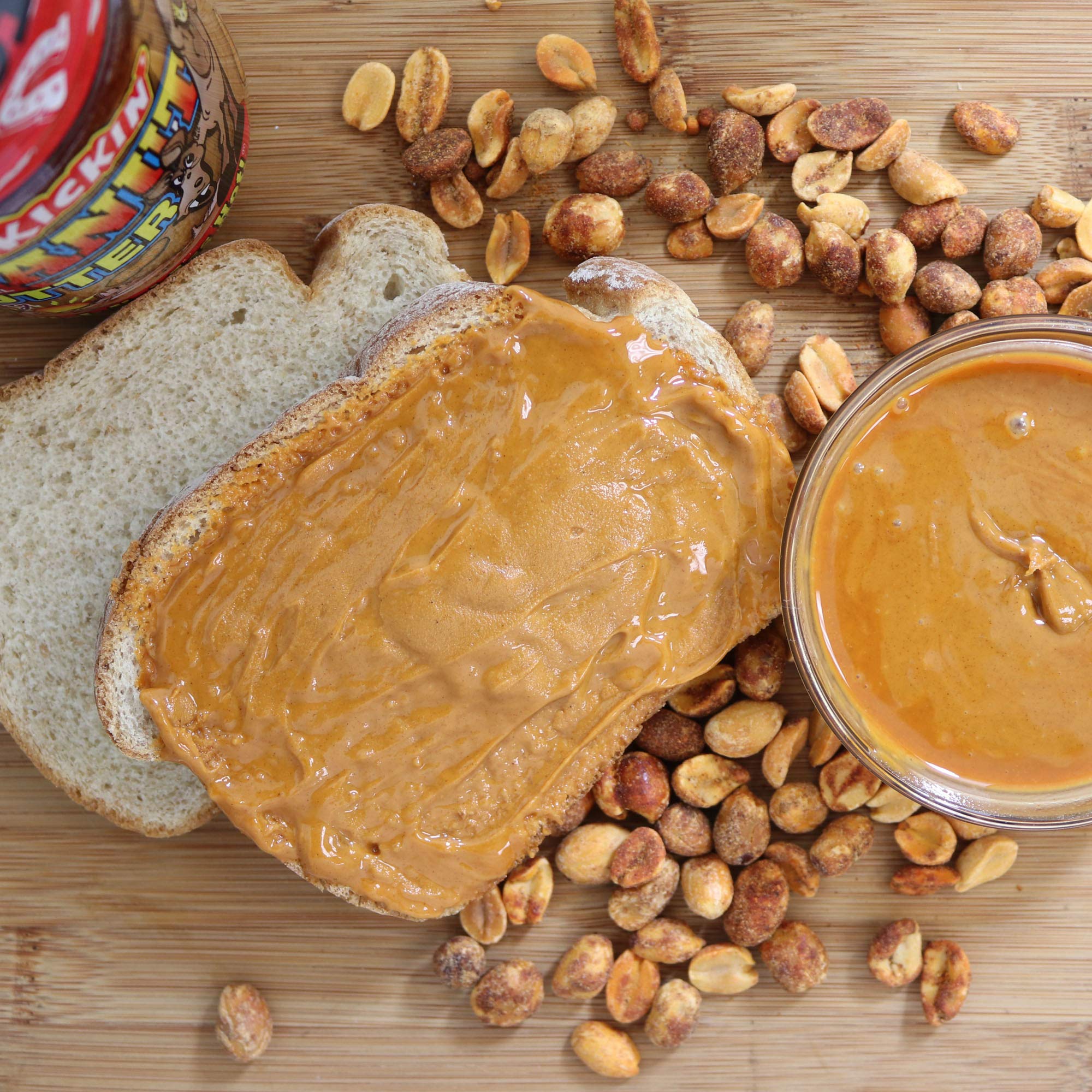 Kickin' Creamy Peanut Butter with Habanero Pepper - 13 Ounces - Premium Gourmet All Natural Spicy Peanut Butter - Perfect Snack Packed with Protein