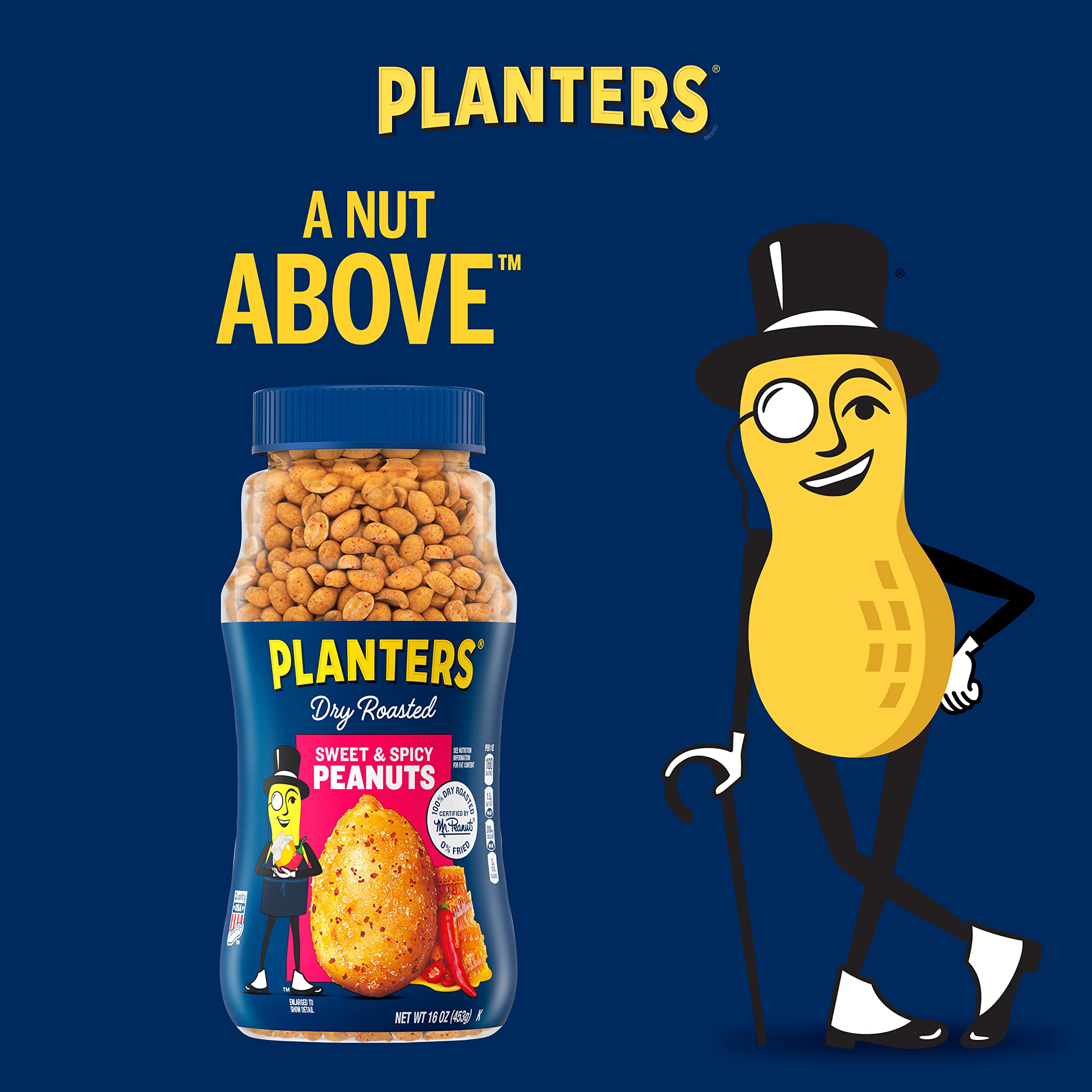 Planters Sweet and Spicy Dry Roasted Peanuts, 16 oz.