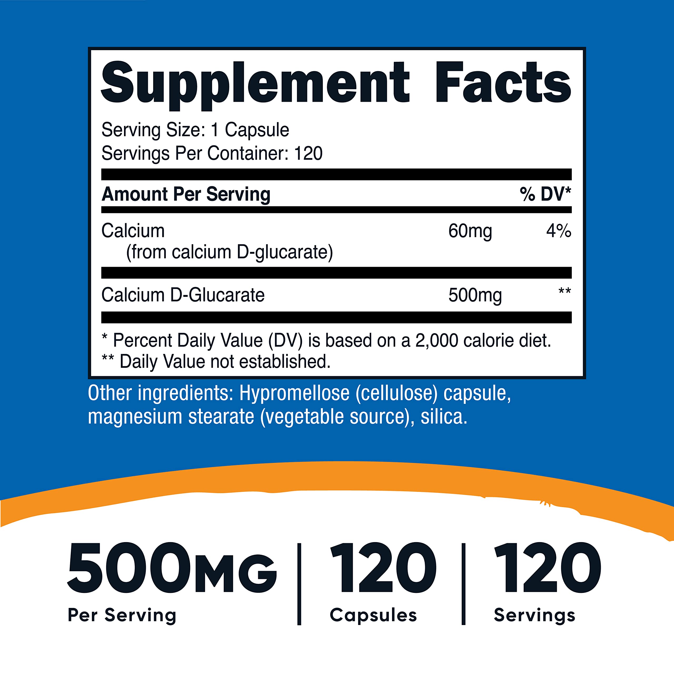 Nutricost Calcium D-Glucarate 500mg, 120 Capsules - Gluten Free, Non-GMO, Vegetarian Friendly