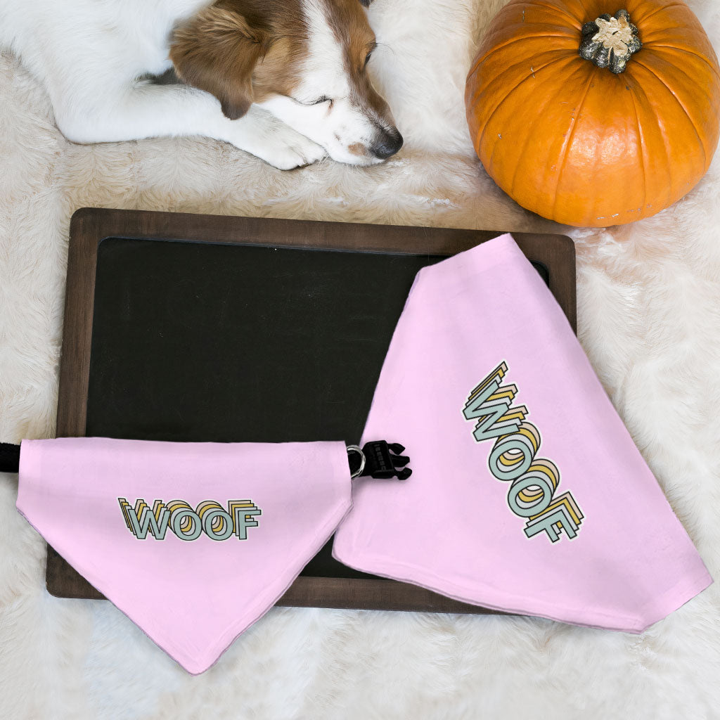 Woof Pet Bandana Collar - Word Art Scarf Collar - Beautiful Dog Bandana