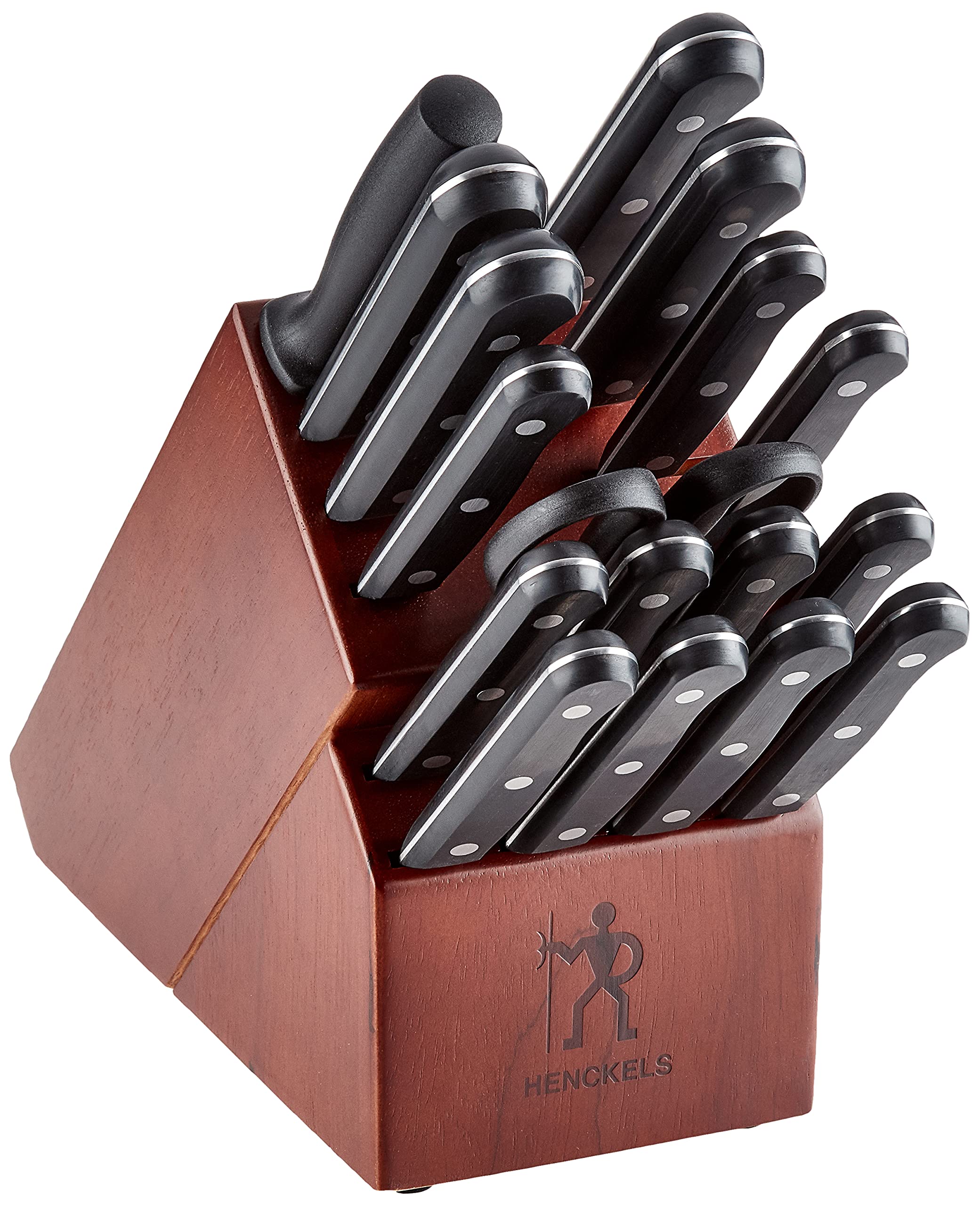 HENCKELS Solution Razor-Sharp 18-pc Knife Set, Chef Knife, Bread Knife, Steak Knife, German Engineered Informed by 100+ Years of Mastery, Brown