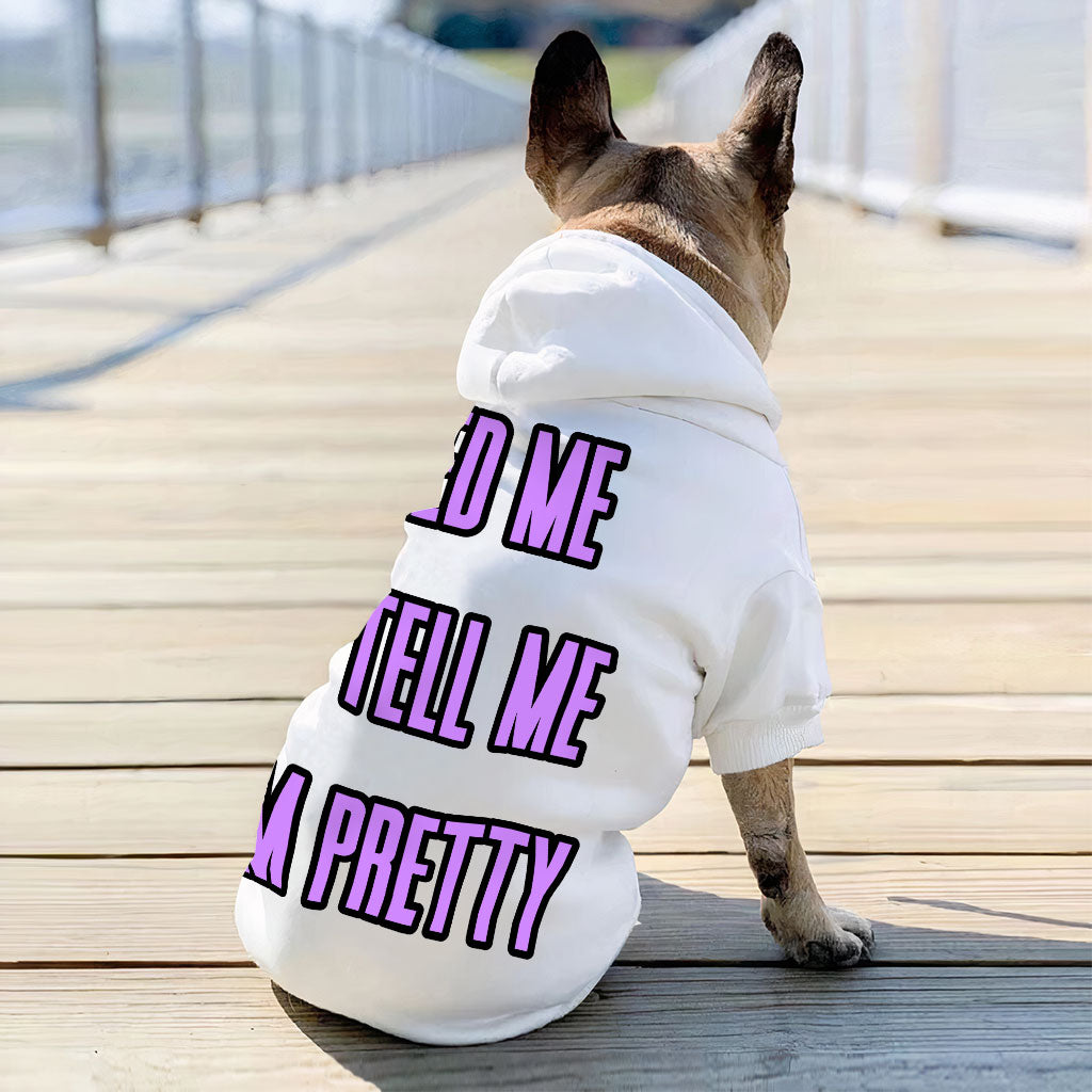 Feed Me Dog Hoodie - Word Design Dog Coat - Dog Theme Dog Clothing