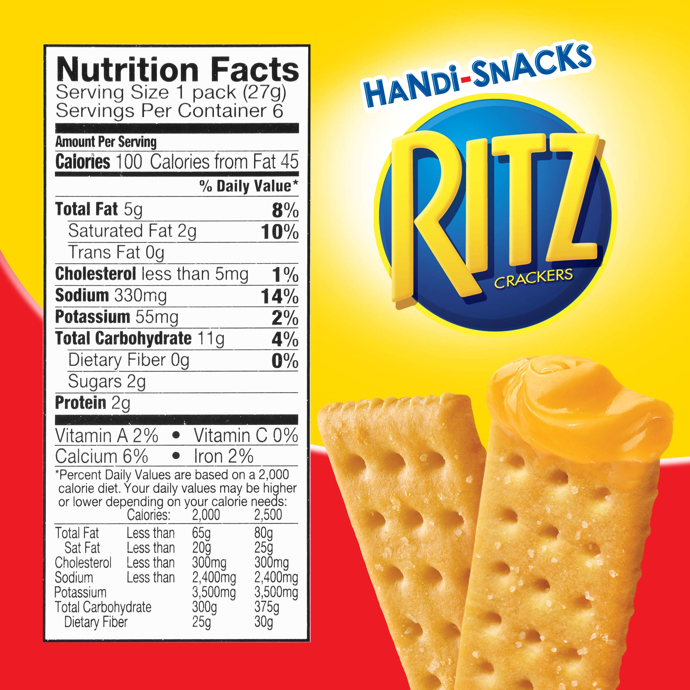 RITZ Handi-Snacks Crackers and Cheese Dip, 6 - 0.95 oz Packs