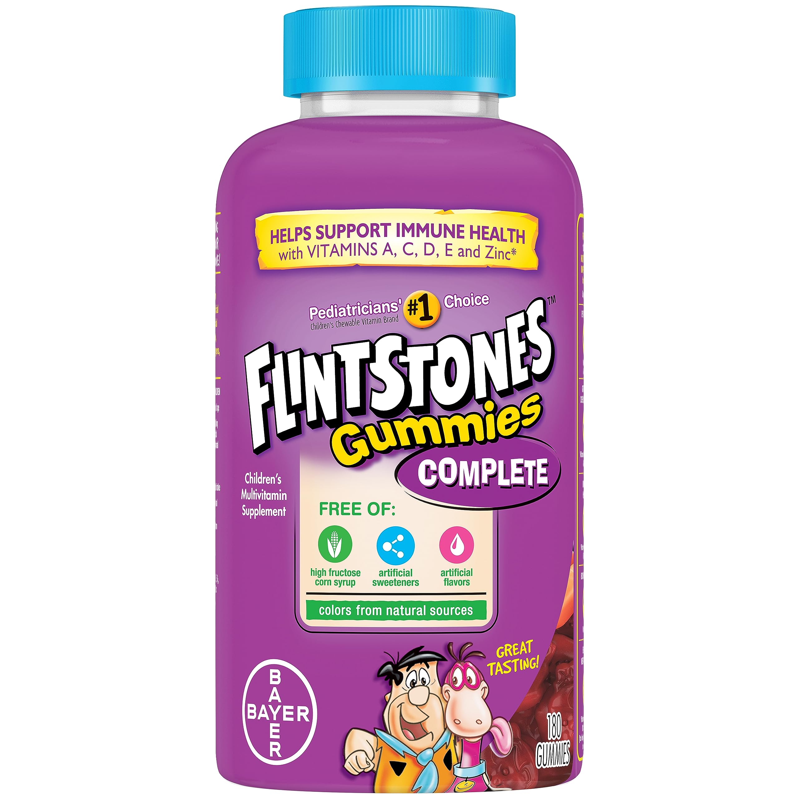 Flintstones Vitamins Complete Gummies, Kids Vitamins with Vitamin C for Toddlers and Children, Vitamins for Kids with Vitamin A, B6, B12, E & Zinc, 180 Count