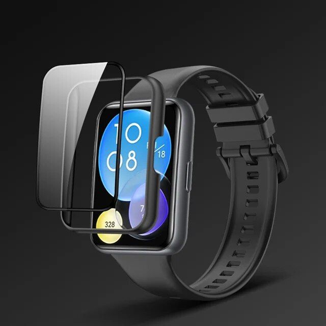 Full Bumper Tempered Glass Protector for HUAWEI Watch Fit 2