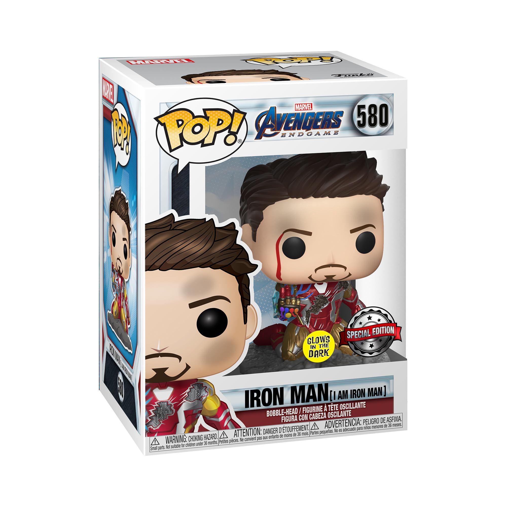 Funko Pop! Avengers Endgame: I Am Iron Man Glow-in-The-Dark Deluxe Vinyl Figure, Multicolored