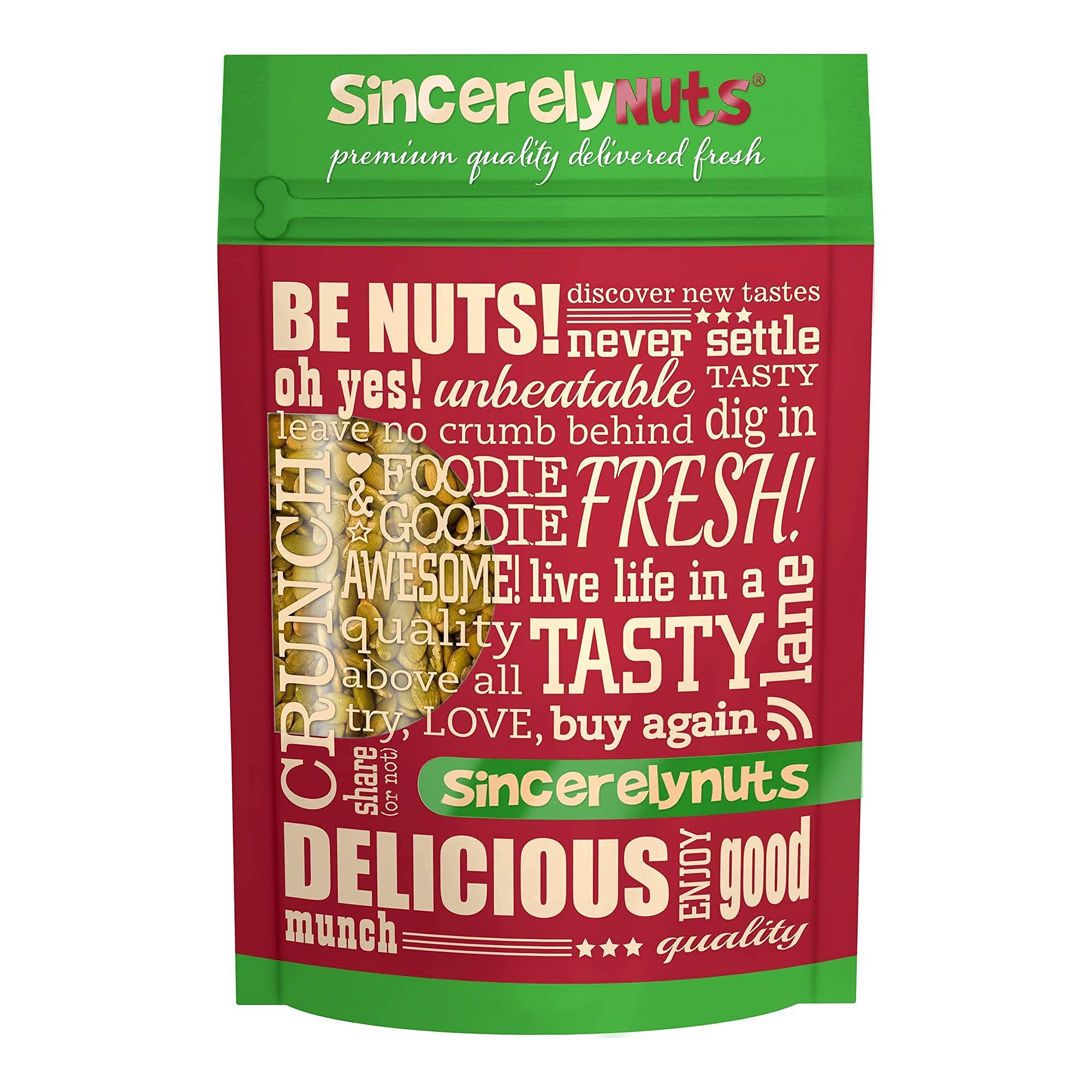 Sincerely Nuts Pumpkin Seeds (Pepitas) Unsalted No Shell (5lb bag)| Delicious Natural Superfood Snack | Great Source of Vitamins & Minerals Including Zinc & Magnesium | Kosher, Vegan, Gluten Free