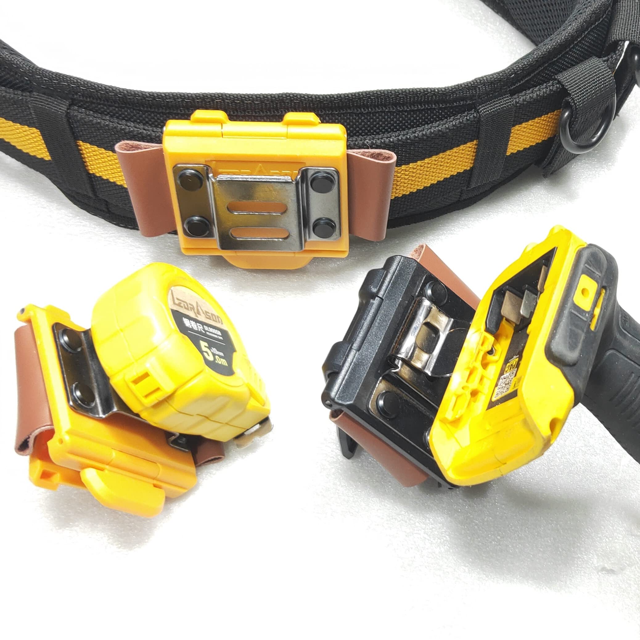 Tape Measure Holder, Tape Measure Holster Clip on Tool Belt, Clip-On Tape Measure Holder, Measuring Tape Holster for Belt, Tool Bags, Pockets or Pants.Only Drill Holster, Without Drill Clip.