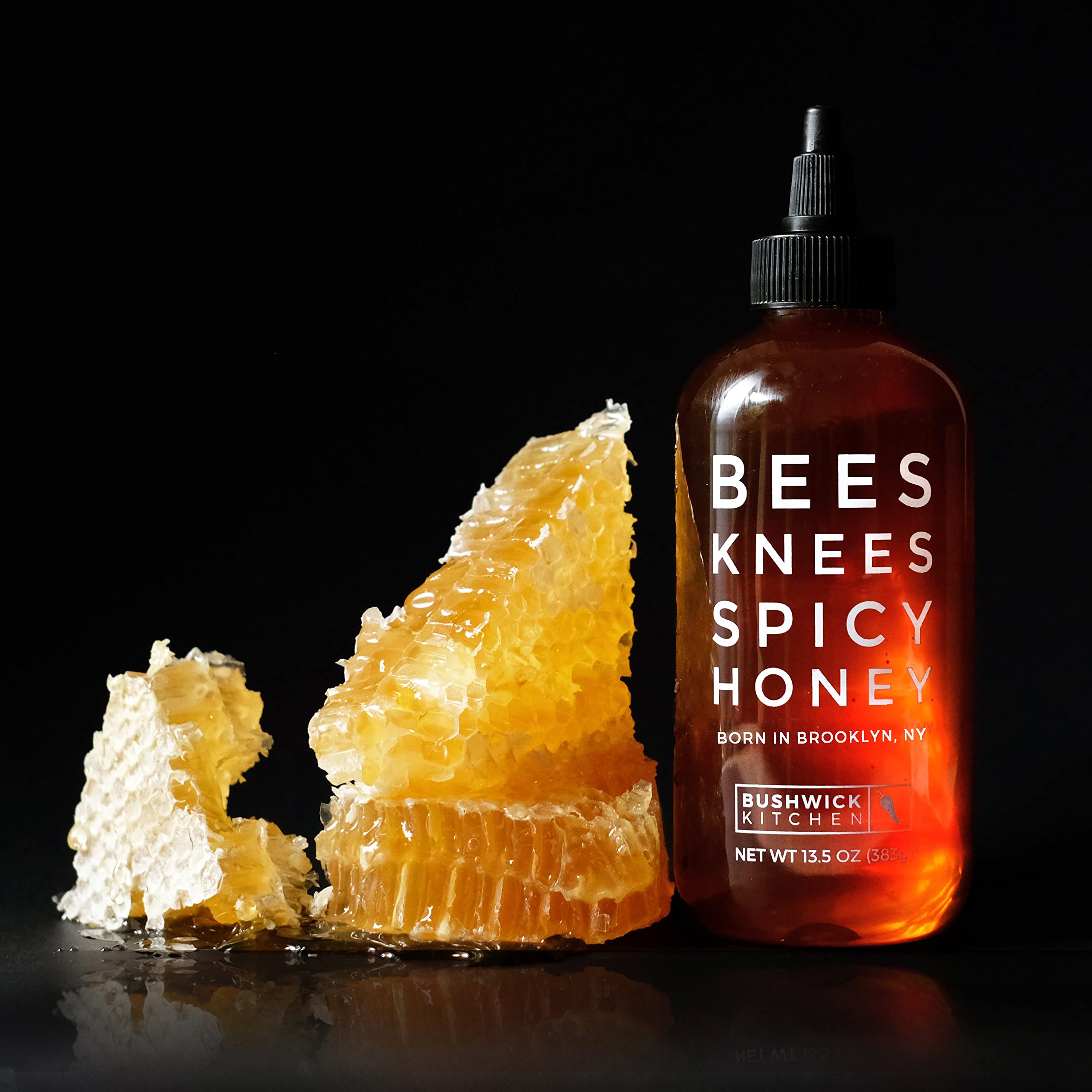 Bees Knees Spicy Honey, 12.5 oz Pure Honey Infused with Oleoresin Habanero Peppers, Gluten Free, Paleo Friendly, Wildflower Natural Hot Honey, Hot Sauce Gifts, Food Gifts, Unique Gifts