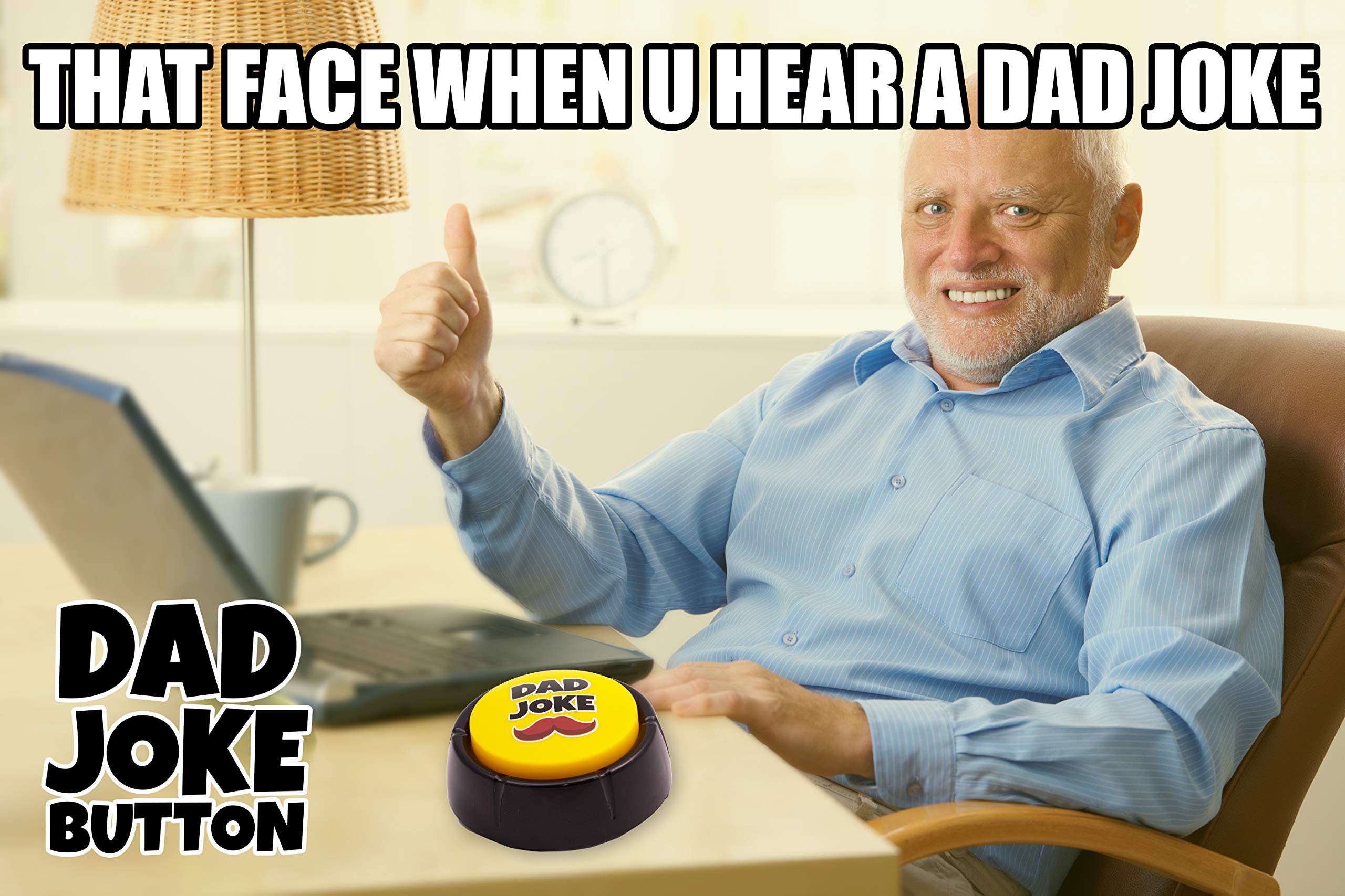 Dad Joke Button | A Gift for Fathers with 50+ Funny Dad Jokes | Novelty Talking Button Present